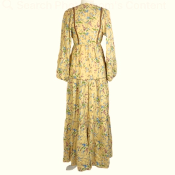 1970's Jody T Vintage Maxi Dress 7 Cottagecore Prairie Hippie Granny - Picture 3 of 12
